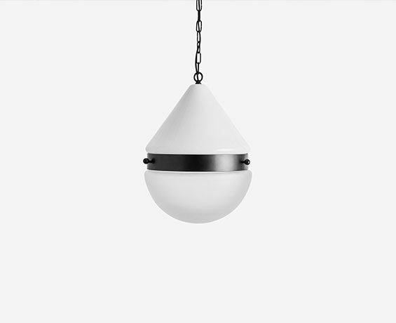 An alternative image of Cardinal Hemisphere Pendant Large in use